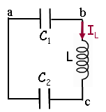 1652_A circuit is constructed with two capacitors and an inductor.png